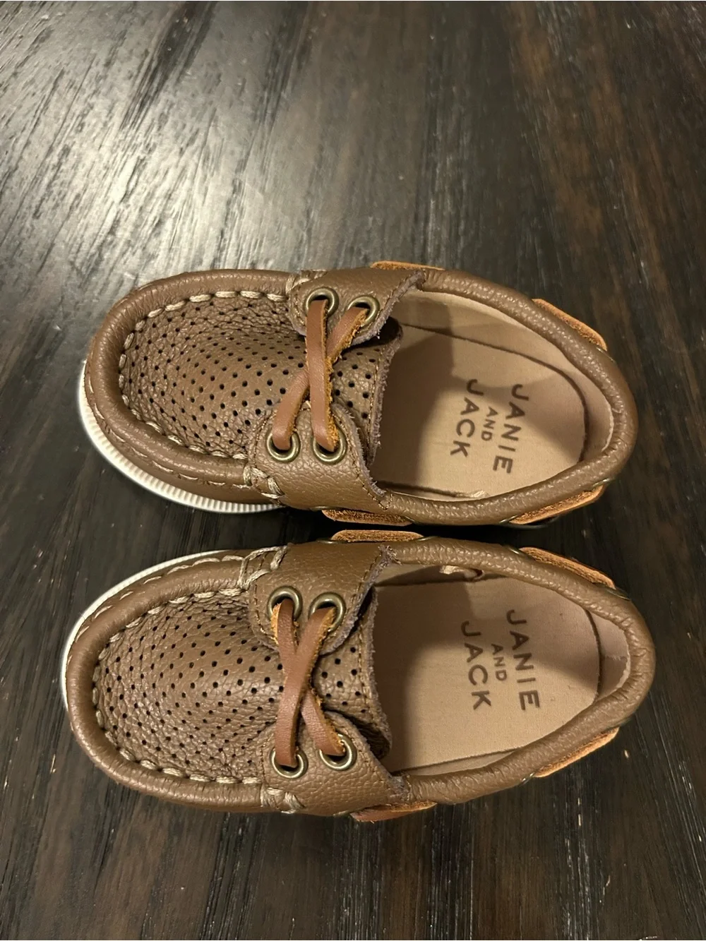 Janie and Jack Brown Boat Shoes